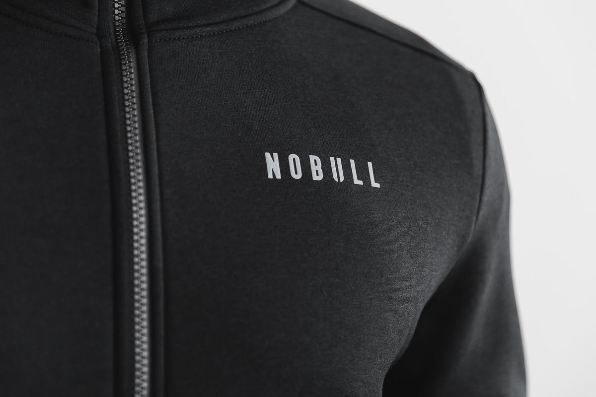 Nobull Performance Zip-up Men's Hoodie Black | Australia (EJ4015)